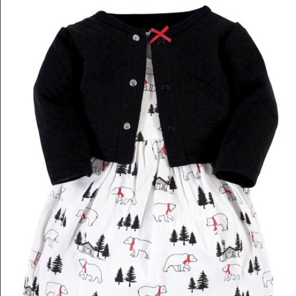 🌸💥🌸💥Hostess Pick🌸💥🌸💥Hudson Toddler Girl Winter Bear Dress and Cardigan